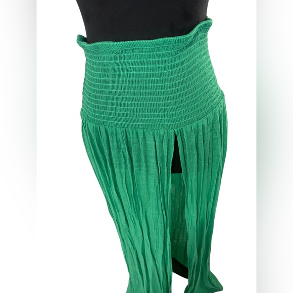 Green Swim Summer Beach Split Thigh Cover Up Skirt,dress - Picture 8 of 9